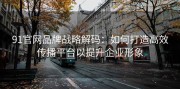 91官网品牌战略解码：如何打造高效传播平台以提升企业形象