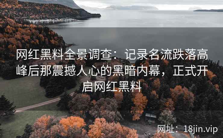 网红黑料全景调查：记录名流跌落高峰后那震撼人心的黑暗内幕，正式开启网红黑料